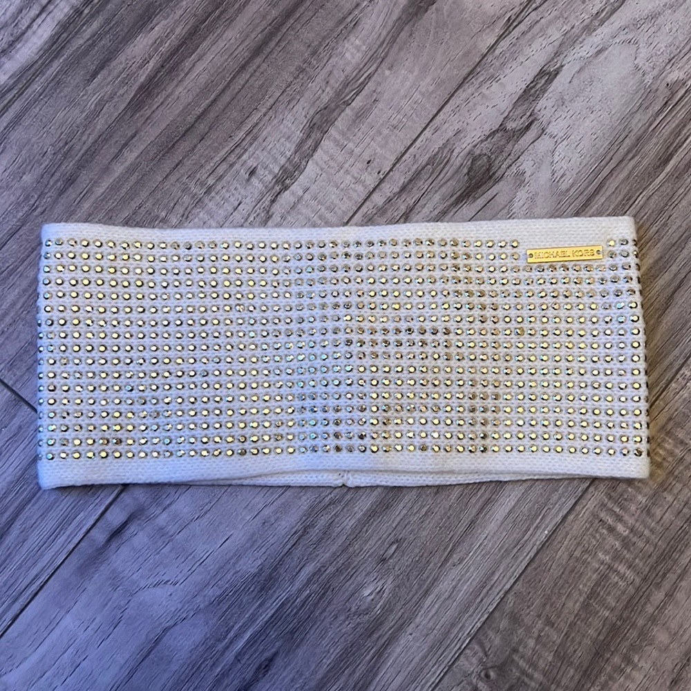 New Michael Kors head wrap gold studs ear warmer